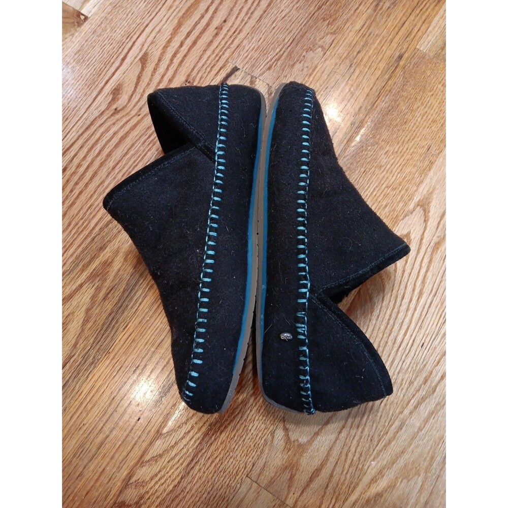 EMU Australia Lochlan Felted Merino Wool slippers Black - Size Women's 10 Mens 9